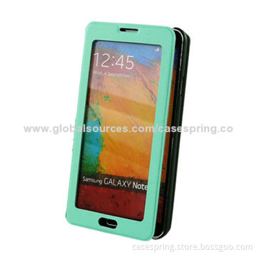 Leather Case for Samsung Galaxy Note 3, with Big Window Opened, PU Material and Unique Design